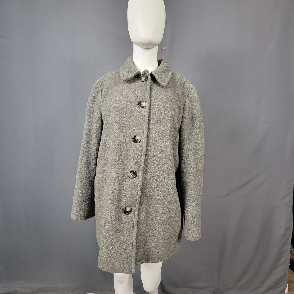 London Fog Gray Wool Blend Coat 14 Classic Mid-Length Minimalist chic